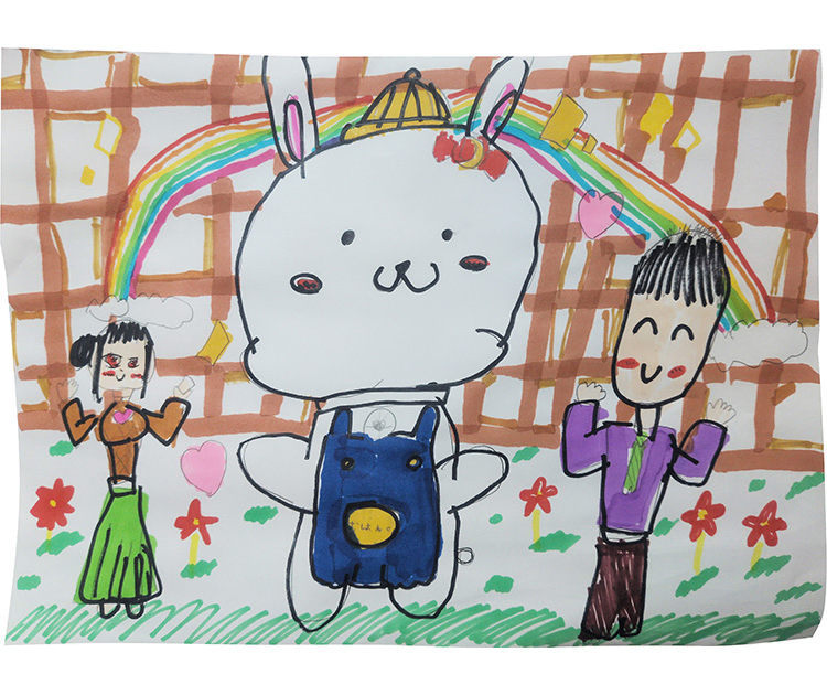 朝のオキタくんin万博