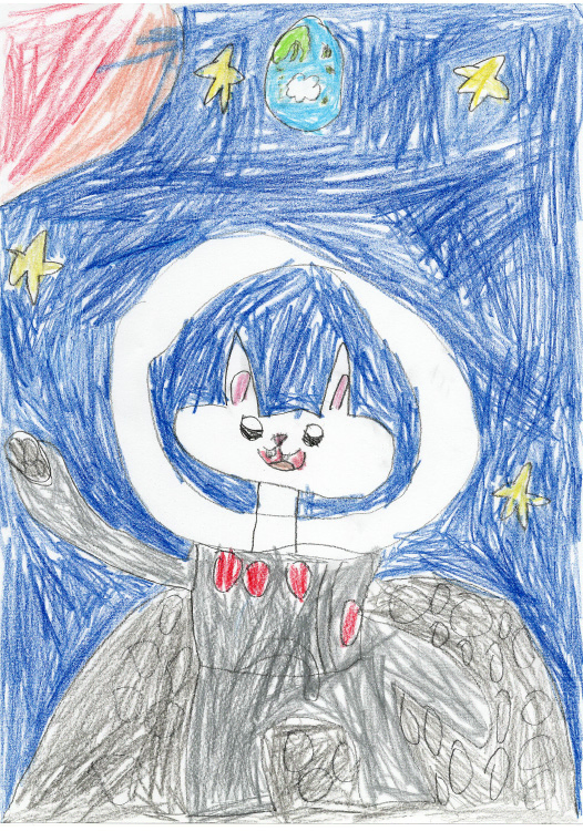 月の石を手に入れたおき太くん