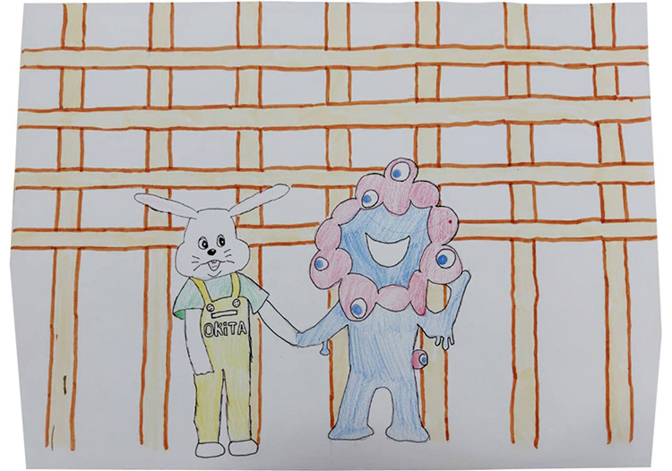 大屋根リングと２人