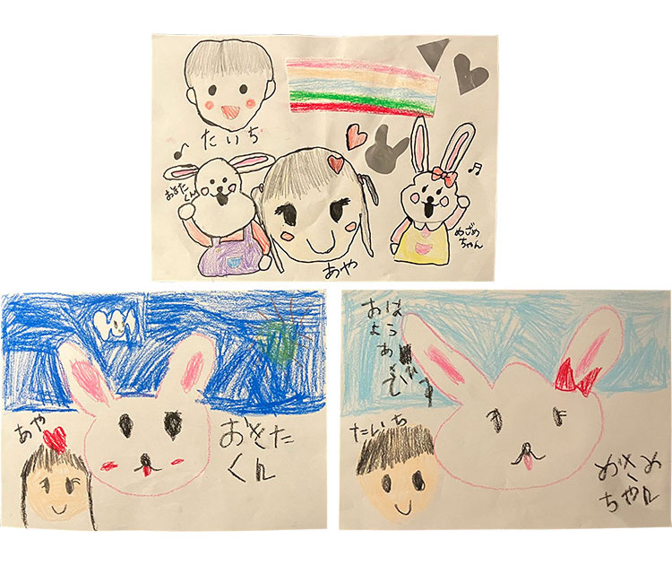 上「おは朝ファミリー」左下「おきたくん大好き」右下「めざめちゃん大好き」